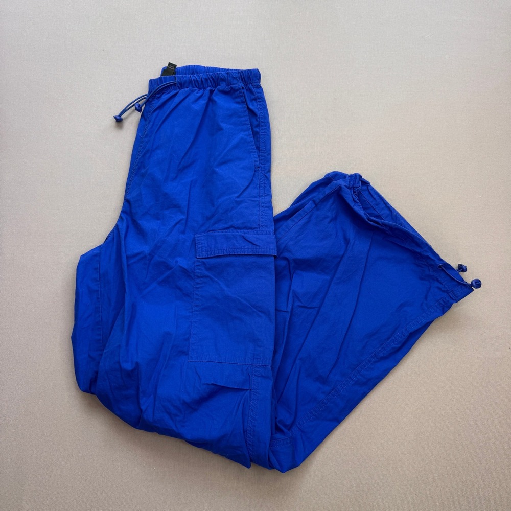 Wild Fable Royal Blue Cargo Pants Wide Leg Drawstring Waist XS